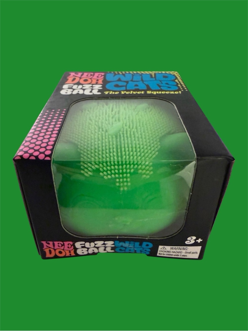 NeeDoh RARE Wild Cats Fuzz Ball - Green, New in Box